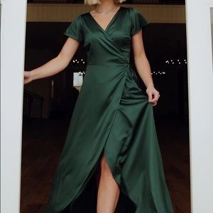 Baltic Born Krystal Satin Wrap Gown